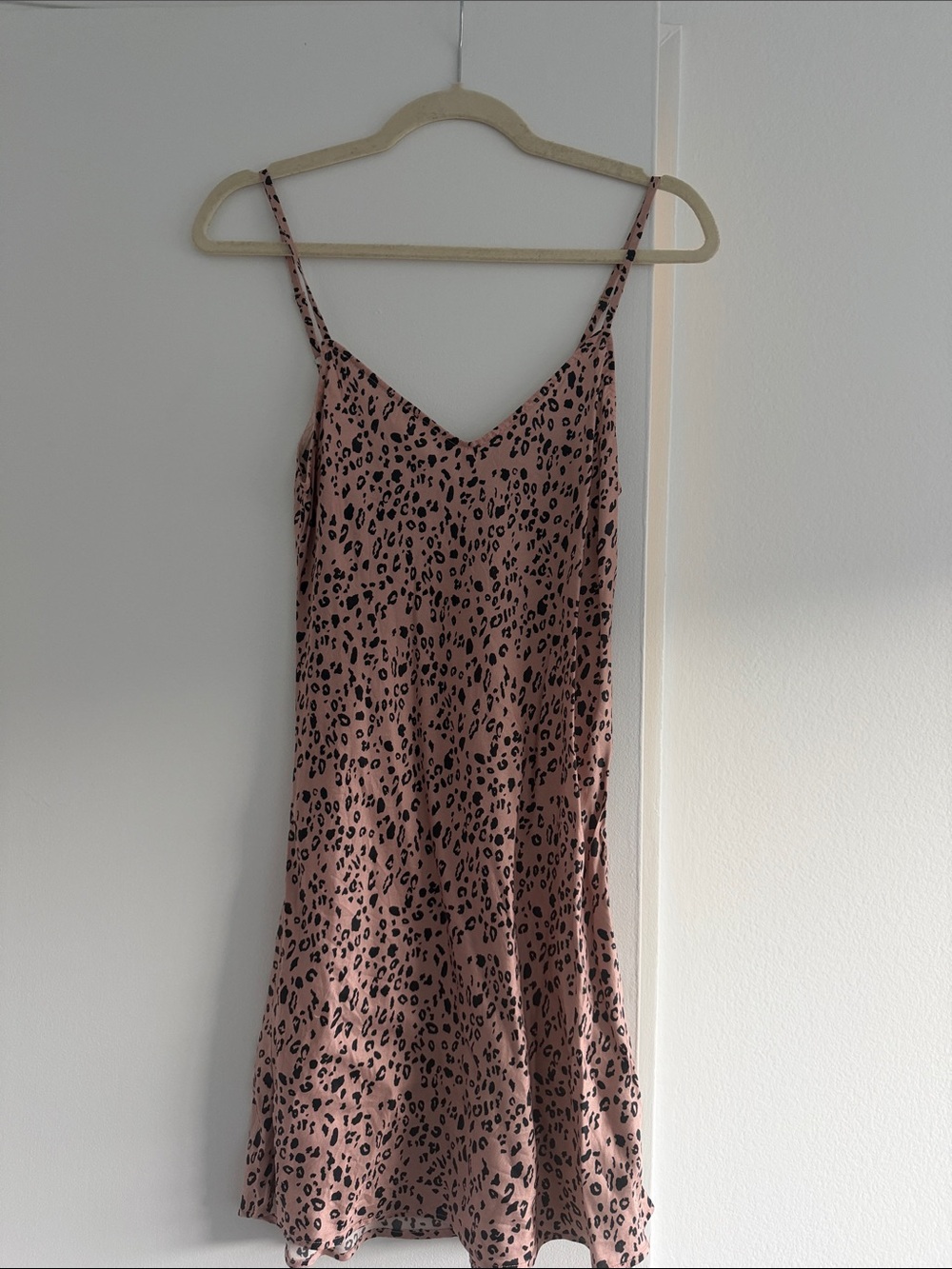Reformation Mauve Leopard Slip Mini Dress